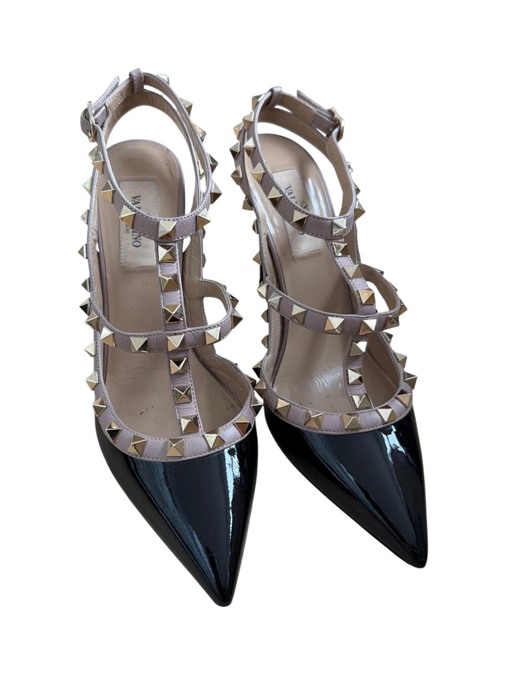 Valentino Garavani Black and Beige Patent Stilettos 37.5 EU (6.5 US)